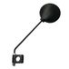 MVTEK Draaibare ronde spiegel, fietsspiegel met 10 cm diameter en arm 19 cm, fietsspiegel met klem voor linker- of rechterkant, Fiets Accessoires, Made in Italy, zwart
