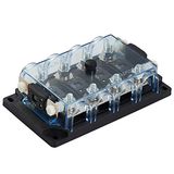 Offgridtec® 4-voudige MEGA-zekeringhouder met houder voor reservezekering