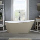 Hudson Reed Baignoire îlot moderne – 150 x 75 cm – Beige – Trop-plein chromé – Otterton