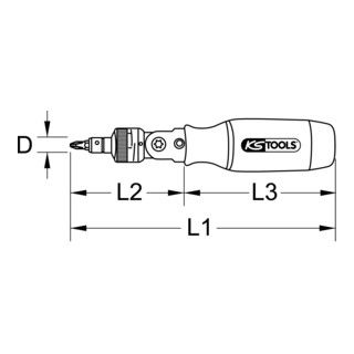 KS Tools 1/4" Ratchet Bit Screwdriver, 190mm - 1 Piece