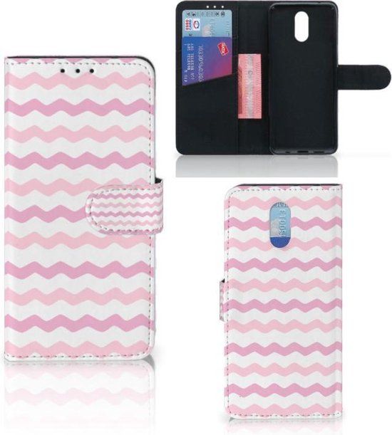 Nokia 2.3 Telefoon Hoesje Waves Roze | Book Case | Roze