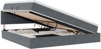 vidaXL Lit plateforme LED avec matelas Gris foncé 200 x 200 cm Velours