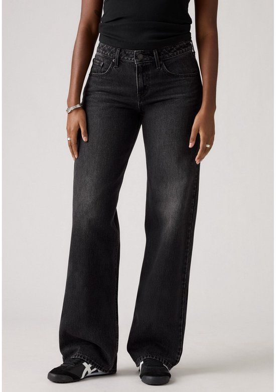 Levi's Zwarte, laagzittende, wijde jeans
