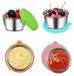 Contenant alimentaire petit - 70 ml - Acier inoxydable et silicone - Anti-fuite - 4 pièces