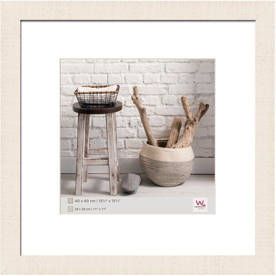 Walther Home Houten Wissellijst - 40x40 cm - Crème Wit - Vierkant