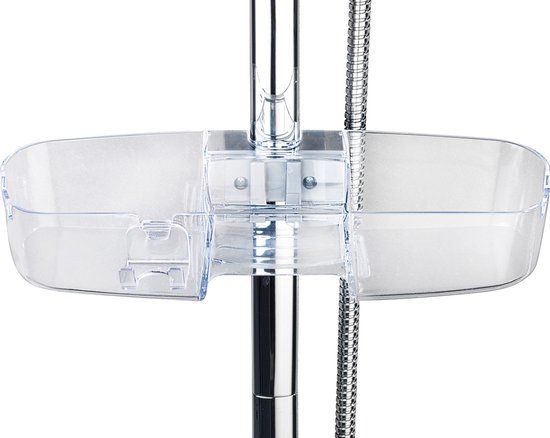 WENKO Douchestangrek Premium Transparant - Doucherek Zonder Boren - 36x8cm