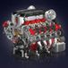V8-motor bouwset - Model 10130 - Met motor - Technisch automodel - Kleine bouwstenen - Lithiumbatterij - Vanaf 14 jaar - Rouge