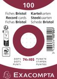 Exacompta 40x Pak 100 steekkaarten onder film - bristol karton dots niet geperforeerd - 74x105mm - Wit - 10700SE