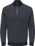Only & Sons Trui Onsphilip Ls Zip High Neck Knit 22033766 Dark Sapphire/balsam Mannen Maat - XL