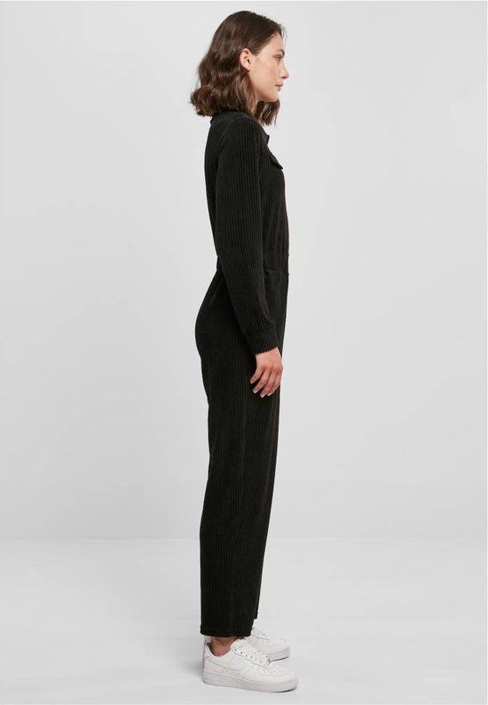 Urban Classics Velvet Rib Boiler Suit - Women's - 4XL - Black