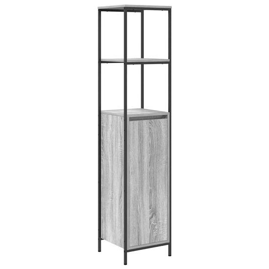 vidaXL Badkamermeubel met planken 36x35x165 cm grijs Sonoma
