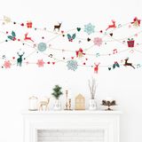 Ambiance Sticker Kerstslinger ontwerp sticker - Kerst zelfklevende stickers - Feestelijke decoratie - 40x95cm