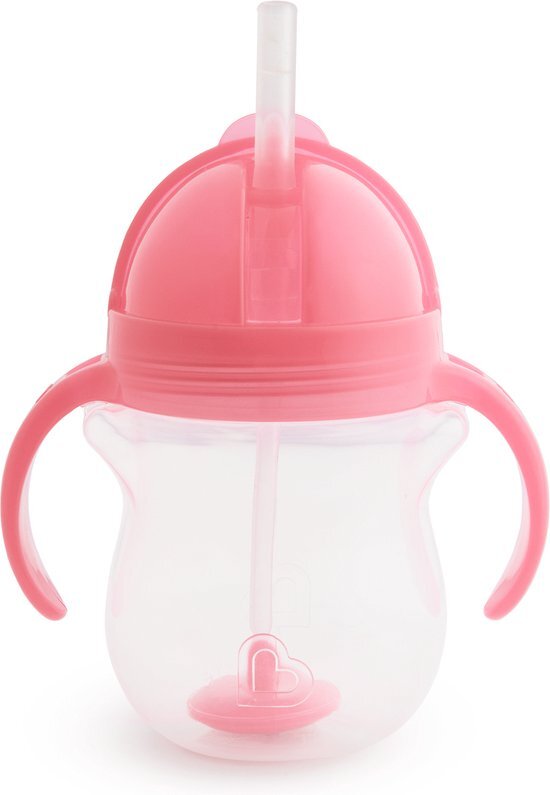 Munchkin Tip & Sip Antilek Rietjesbeker - Drinkbeker met Rietje - Vaatwasserbestendig - Vanaf 6 maanden - 207ml - Roze