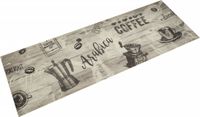 vidaXL Keukenmat wasbaar koffieprint 60x180 cm fluweel grijs