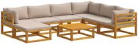 vidaXL Bankstel 2 zitplaatsen Massief Acacia Hout Taupe