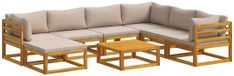 vidaXL Bankstel 2 zitplaatsen Massief Acacia Hout Taupe