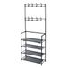 Well Home kapstok met zwart ijzeren frame, met 4 planken, H.155 cm