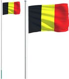 VidaXL Vlag met vlaggenmast België 6,08 m aluminium
