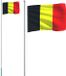 VidaXL Vlag met vlaggenmast België 6,08 m aluminium
