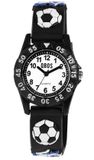 QBOS Kinderhorloge met siliconenband, voetbalmotief, Ø 28 mm