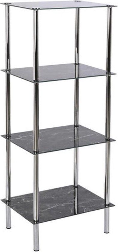 DKD Home Decor Badkamerschap - 40 x 30 x 105 cm - Kristal - Zilverkleurig Staal