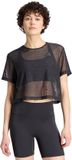 Adidas Performance Primelift Essentials Boxy Mesh Workout-T-Shirt - Dames - Zwart