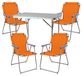 Mojawo Complete set van 5 campingmeubels, aluminium, oranje