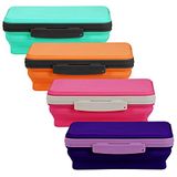 It's Academic Flexi Opbergdozen met deksels, inklapbare etui voor knutsel- en schoolbenodigdheden, 4-pack, assorti