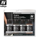 Vallejo Hobbyverf - 77604 Engine - Metal Color Set Verf set - 4x 32 ml