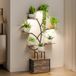 Mondeer Plantenstandaard voor binnen met kweeklampen, 9-laags 160 cm hoge hoekplantenplank met 2 opbergladen, moderne bloemenstandaard voor woonkamer, thuis, terras, balkon, rustiek bruin en zwart