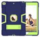 iPad 03.03.4 generatie case met kickstand, duurzame high-performance shockdoss harding, hard hybride drielaagse beschermhoes iPad tablet siliconen hoes (marineblauw+groen