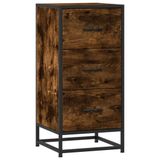 vidaXL Dressoir, 35,5x35x76 cm, bois traité et métal, chêne fumé