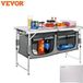 Holland Connections Cuisine de camping - Armoire de camping - Table de camping - 120 x 47 x 70 CM - Pliable - Plateau imperméable - Gris