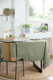Merkloos Stof Textiles Tafelkleed - 145 x 240 cm - Salie groen
