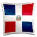 3dRose Vlag van de Dominicaanse Republiek - Marineblauwe en rode vierkanten met wit kruis - wapenschild kussensloop, meerkleurig, 40,6 x 40,6 cm