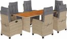 vidaXL 9-delige tuinset met kussens, polyrattan, gemengd beige