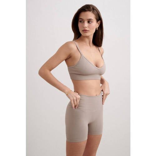 Aim'n Ribbed Seamless beige sportshort