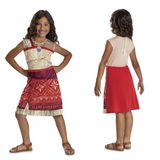 DISNEY - Moana 2 Kostuum Moana/Vaiana Basic Plus Jurk, Maat M (7-8 jaar)