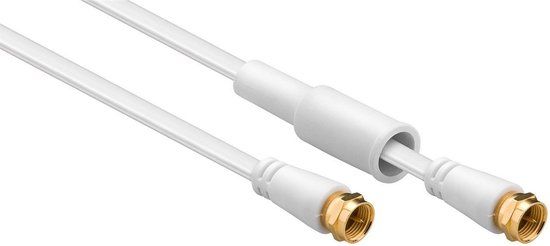 Goobay F-connector Coaxial Cable - 1.5m - White