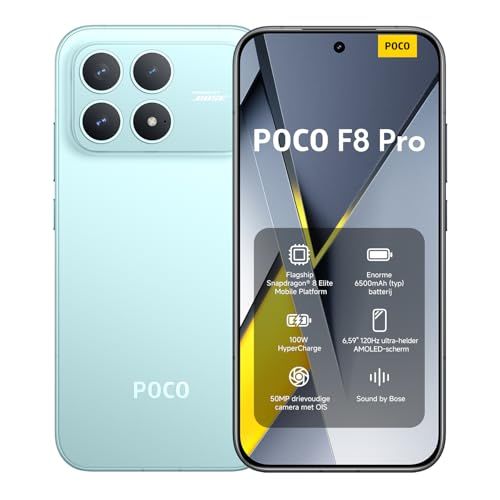 Xiaomi POCO F8 Pro, Smartphone 12+512 GB, 6.59" 120Hz AMOLED Display, 50MP Triple Camera 60mm Telephoto, Sound by Bose, 6210mAh, Blue, Warranty 2 years, Charger Not Included
