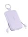 RORRY CharmGo 10000mAh Powerbank, kleine powerbank PD 30W snel opladen | Accupack met geïntegreerde kabel en sleutelhanger, draagbare externe accu voor iPhone 17/16/15, AirPods 2/3/4/Pro, paars