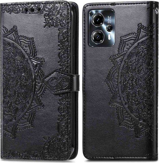 iMoshion Mandala Book Case - Black - Suitable for Motorola Moto G23 / Moto G13 - with card holder