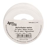 Glorex 6 2210 108 Nylondraad, op spoel, wit, 0,25 mm, 100 m