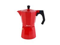 VITRINOR PRAGA Italiaanse koffiezetapparaat, aluminium, rood, 23 x 11,5 x 11,2 cm