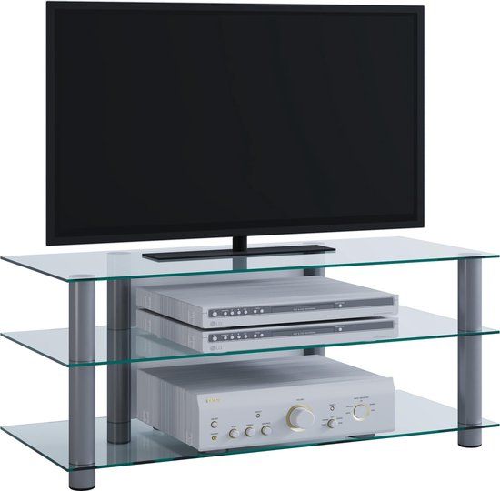VCM Zumbo TV Meubel - Helder Glas - 112 cm