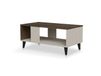 Table basse contemporaine aspect noyer avec finitions beiges