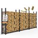 Kaminholzregal extérieur métal galvanisé 335 x 25 x 115 cm noir porte-bûches aide au empilage bois de chauffage pour 25cm - 33cm bois jardin terrasse jusqu'à 1200kg