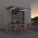 Maison Exclusive - Parasol automatique avec éclairage LED et capteur de vent, 300x250 cm, bleu-blanc