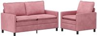 vidaXL Bankstel Roze Fluweel 2-zits
