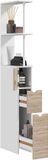 HOMCOM Badkamerkast MDF 15x33x136,8cm Natuurlijk hout